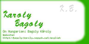 karoly bagoly business card